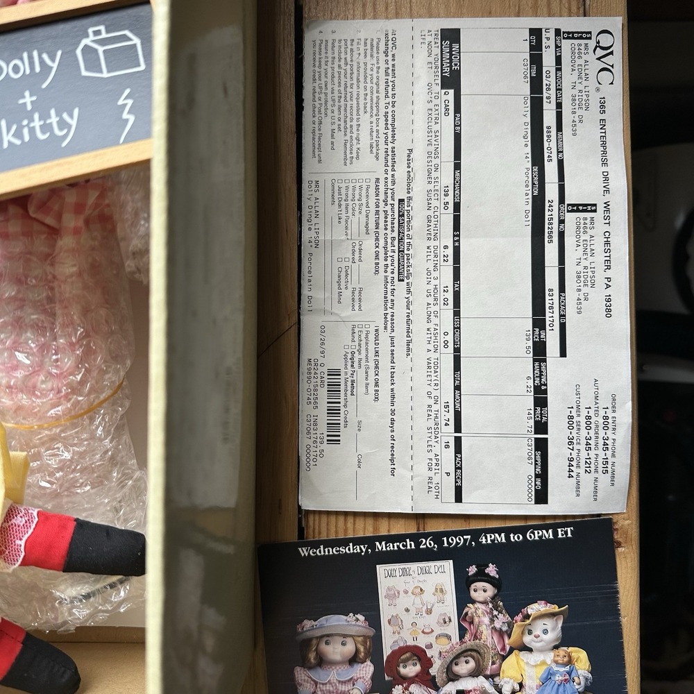 VTG 1993 Goebel DOLLY DINGLE Musical Doll Porcelain Limited Edition With Box - Picture 8 of 16